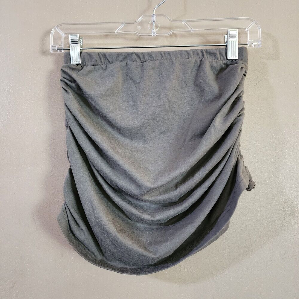 Set of 2 Romwe Womens Strapless Tube Tops Size M S Purple Gray Ruched Sides - Picture 13 of 14